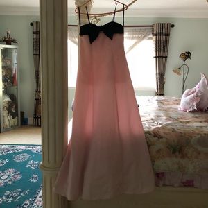 pink prom wedding formal dress gown with big bow